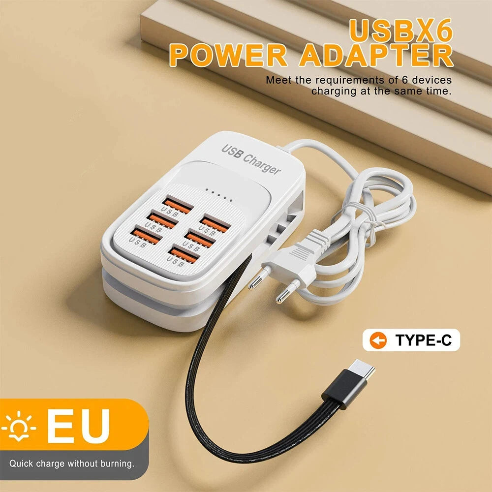 6-in-1 USB Desktop Charging Station