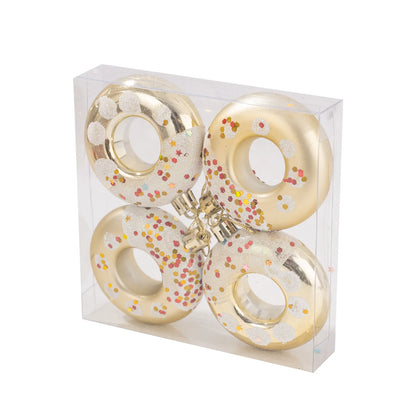 4-Piece Donut Christmas Ornament Set