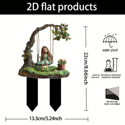 Swing Girl Garden Ornament
