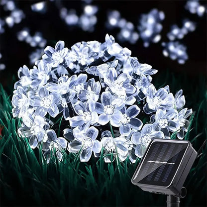 Solar Garden Flower String Lights