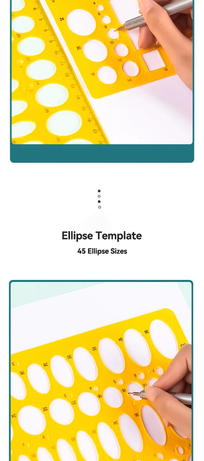 Circle & Oval Geometry Template Ruler Set