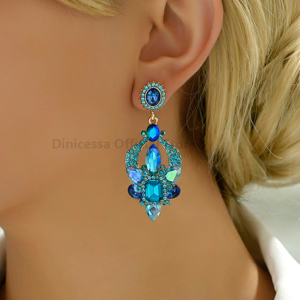 Teardrop Shiny Glass Earrings