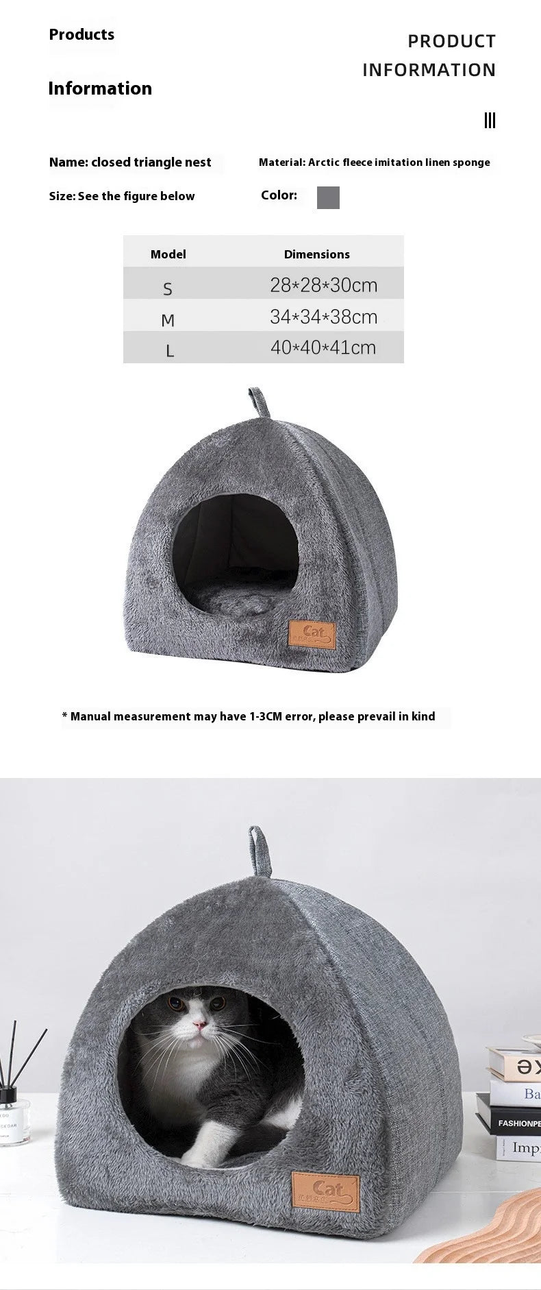 Triangle Cat Cave Bed