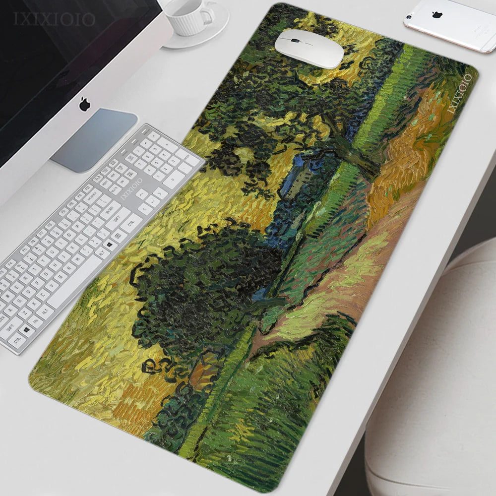 Large Non-Slip Mouse Pad with Van Gogh Inspired Artwork