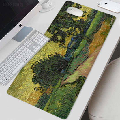 Large Non-Slip Mouse Pad with Van Gogh Inspired Artwork