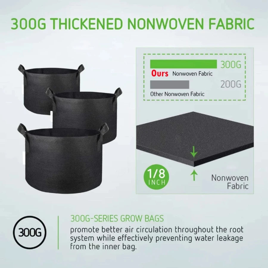Fabric Grow Bags for Vegetables, Flowers & Herbs