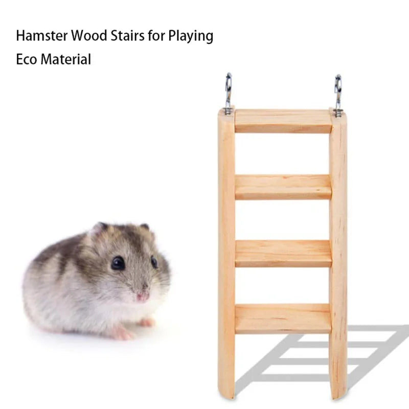 Natural Wooden Hamster Ladder Climbing Toy
