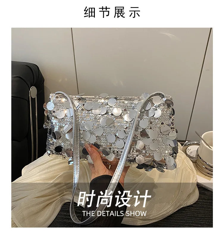 Sequin Evening Shoulder Bag