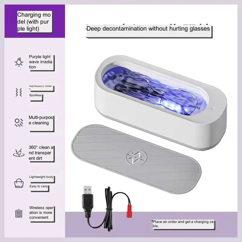 Portable 45kHz Ultrasonic Cleaner for Jewellery, Glasses & Dentures