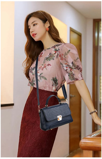 Large Capacity Leather Crossbody Handbag for Women