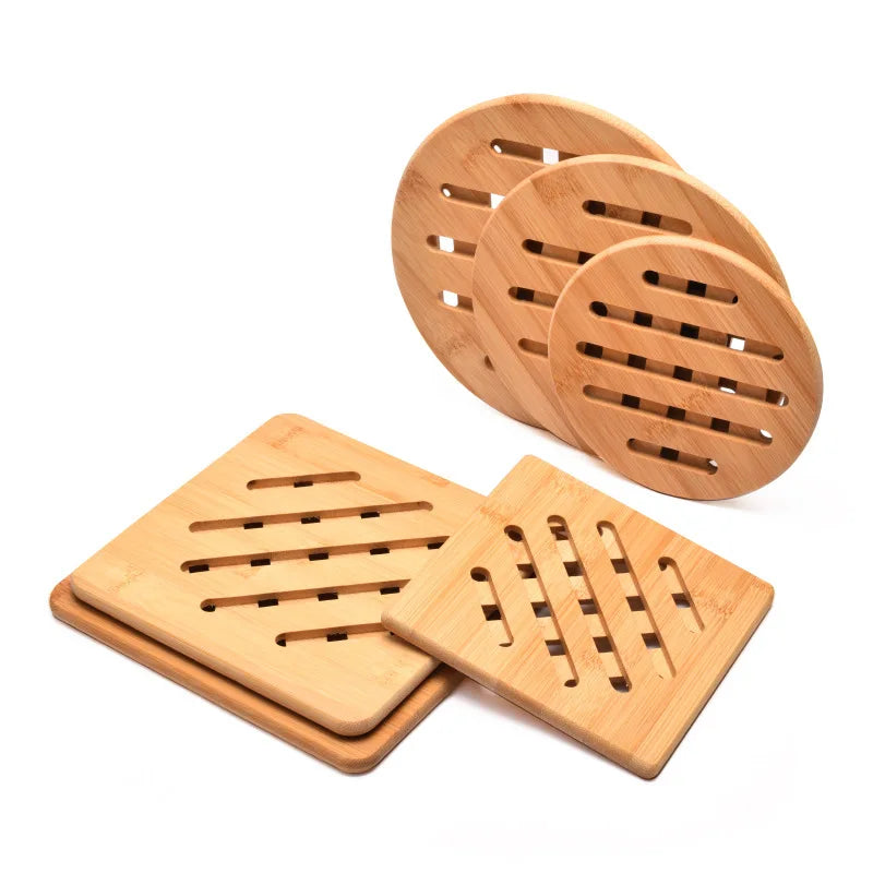 Round Bamboo Heat Insulation Pad