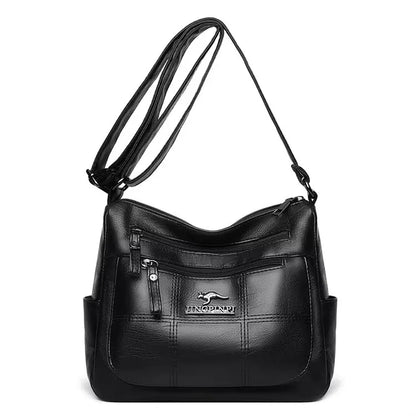 Casual Floral Embossed Leather Crossbody Shoulder Bag