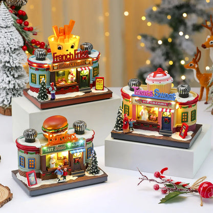 Rotating Light-Up Christmas Shop Music Box