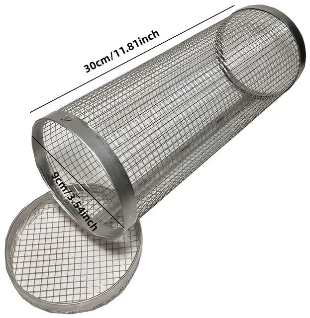 Stainless Steel Rolling BBQ Basket