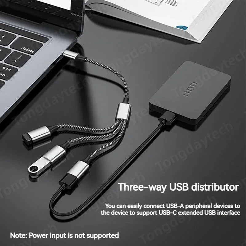 4-Port USB-C Hub OTG Adapter
