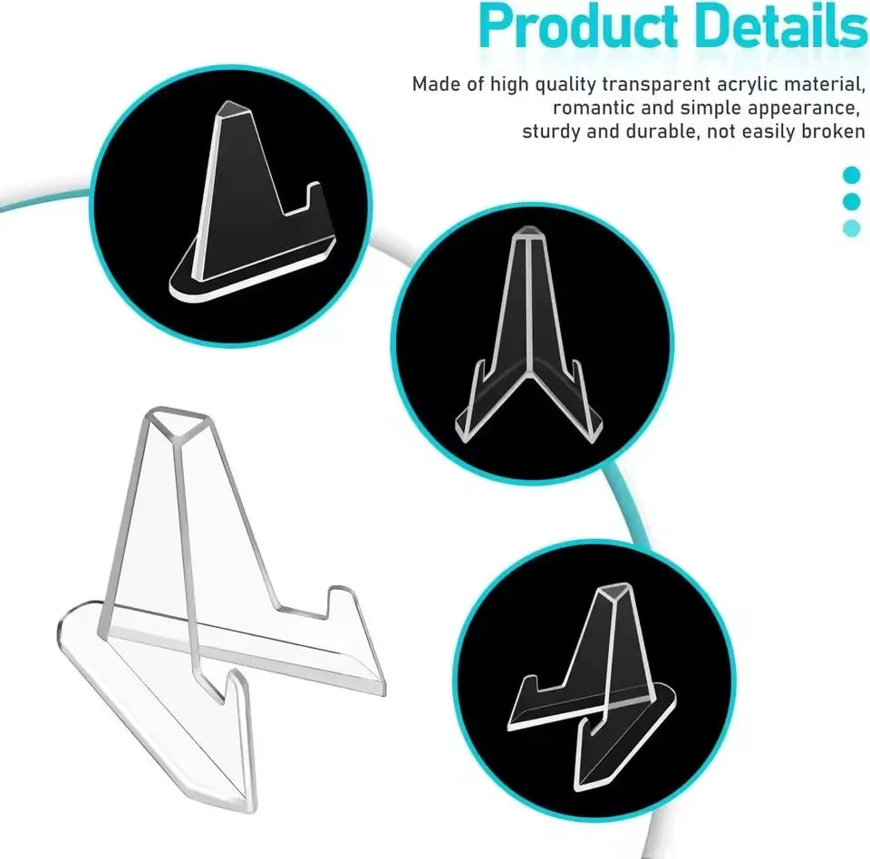 Transparent Mini Triangle Card & Collectible Display Stands