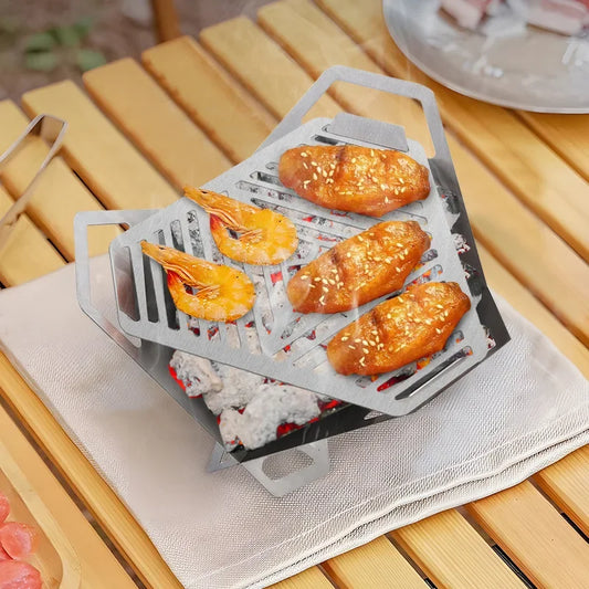 Portable Foldable Stainless Steel Charcoal BBQ Grill