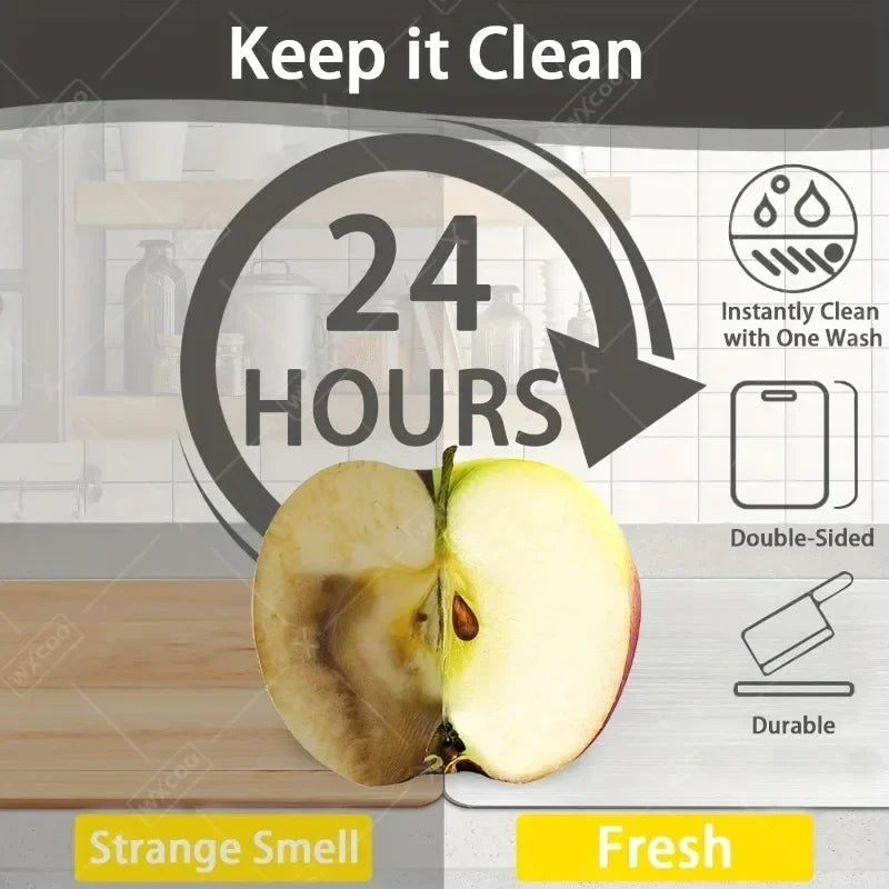 Double-Sided Stainless Steel Chopping Board for Kitchen & Dough Preparation