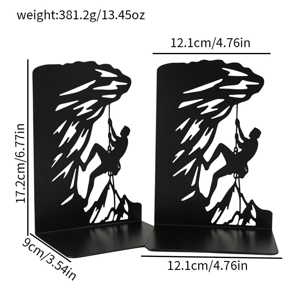 Metal Book Ends – Heavy Duty Non-Skid Book Supports for Shelves