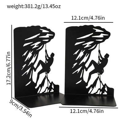 Metal Book Ends – Heavy Duty Non-Skid Book Supports for Shelves