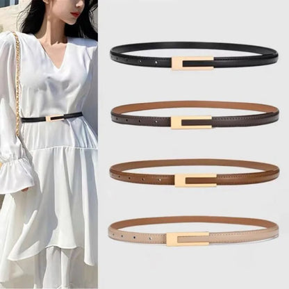 Women’s Thin PU Leather Waist Belt