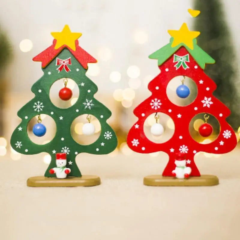 Mini Wooden Christmas Tree Tabletop Ornament