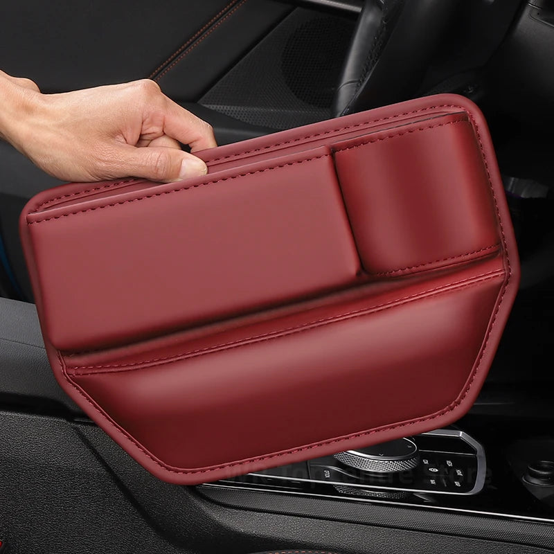 Leather Car Seat Gap Organizer with Storage Pocket