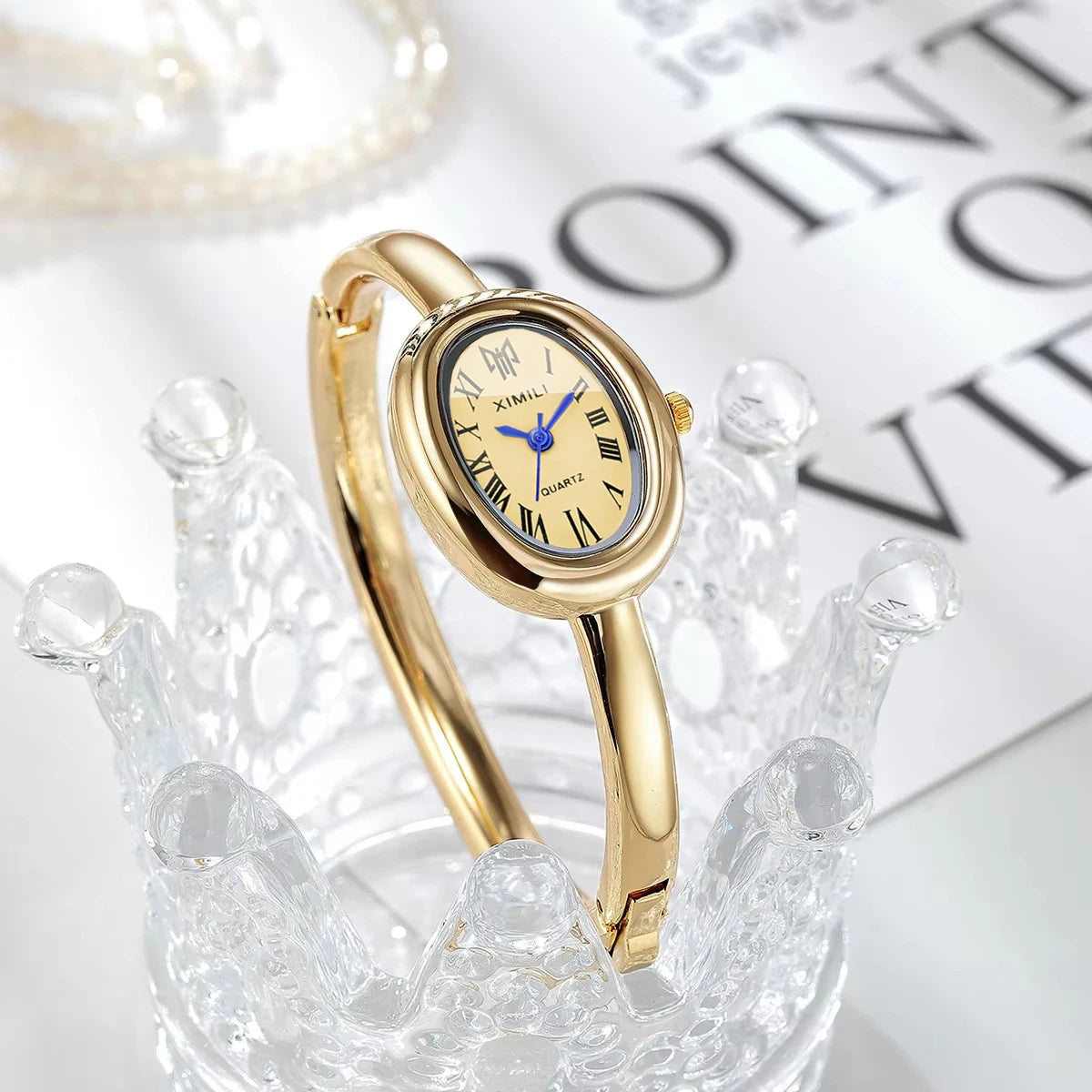 Elegant Oval Dial Quartz Watch