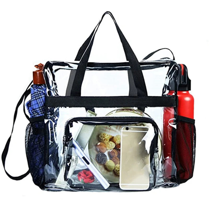 Portable Clear PVC Tote Shoulder Bag