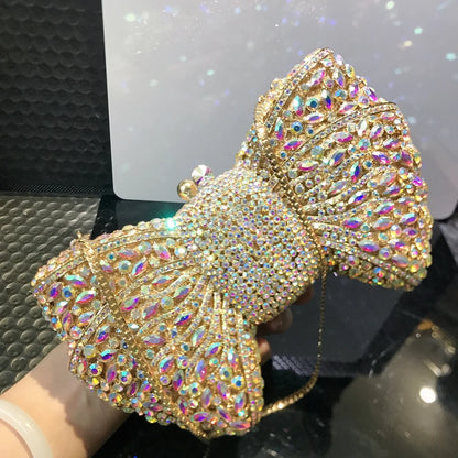 Rhinestone Bow Evening Clutch