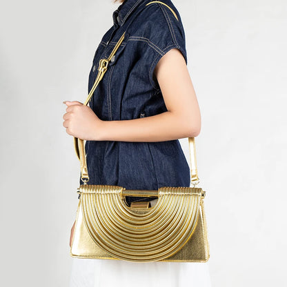 Gold Handwoven Evening Handbag