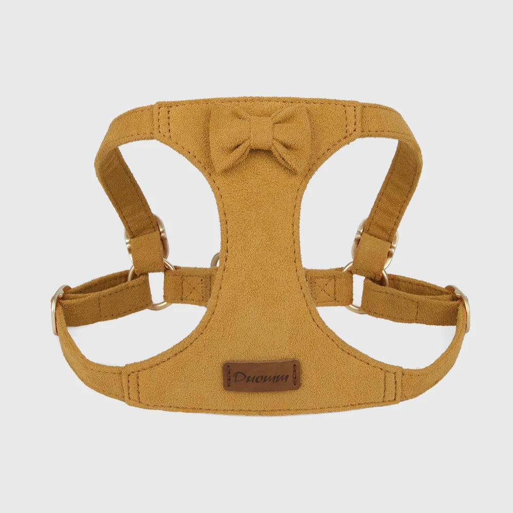 Premium Suede Dog Harness & Leash Set for Small Dogs