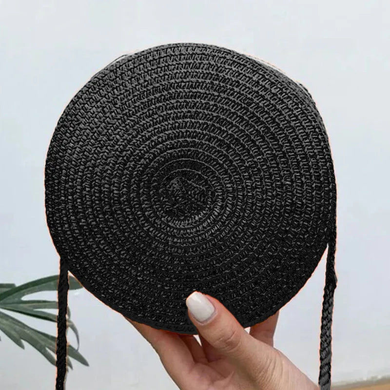 Round Straw Crossbody Bag