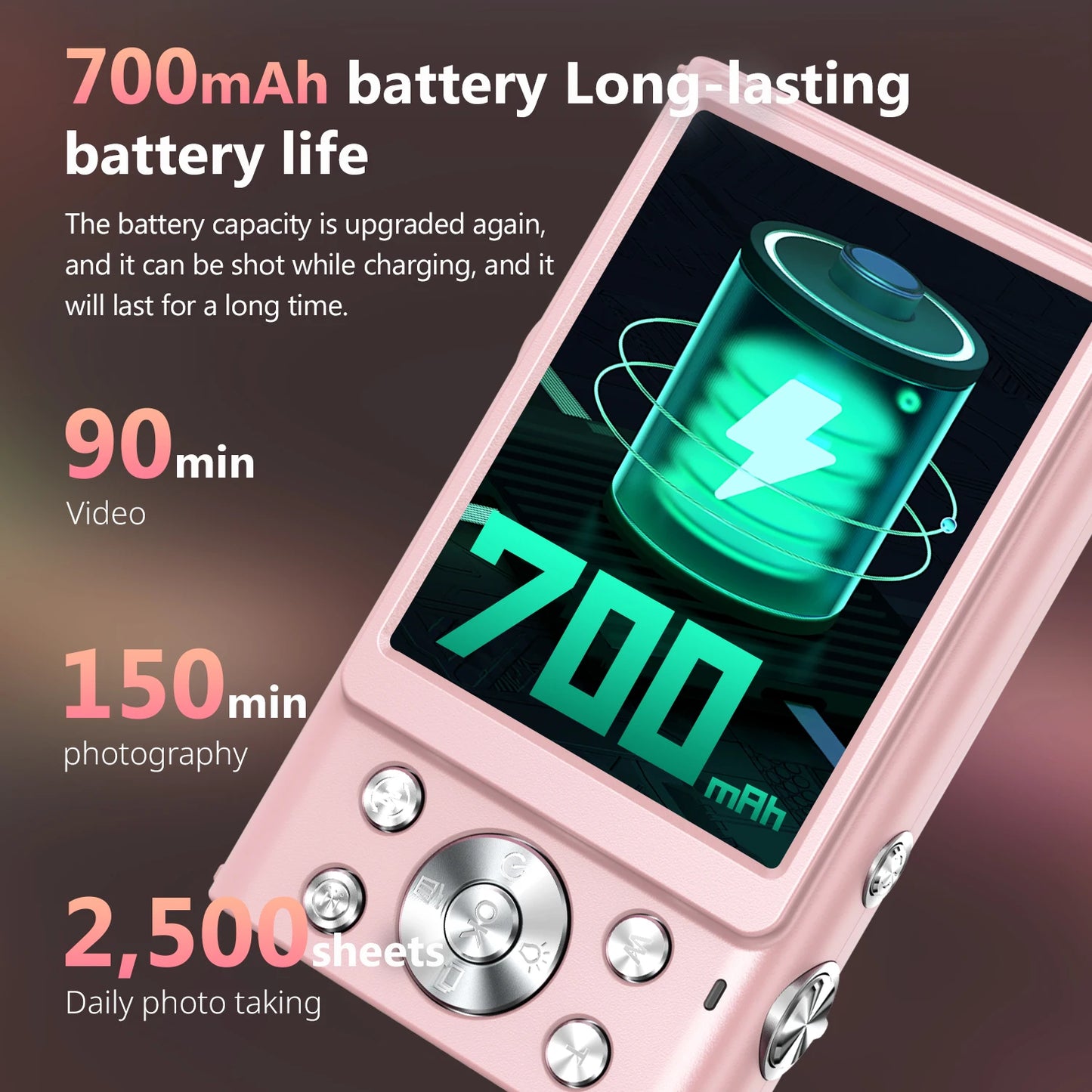 4K Autofocus Digital Camera with 48MP Photos & 2.8” IPS Screen