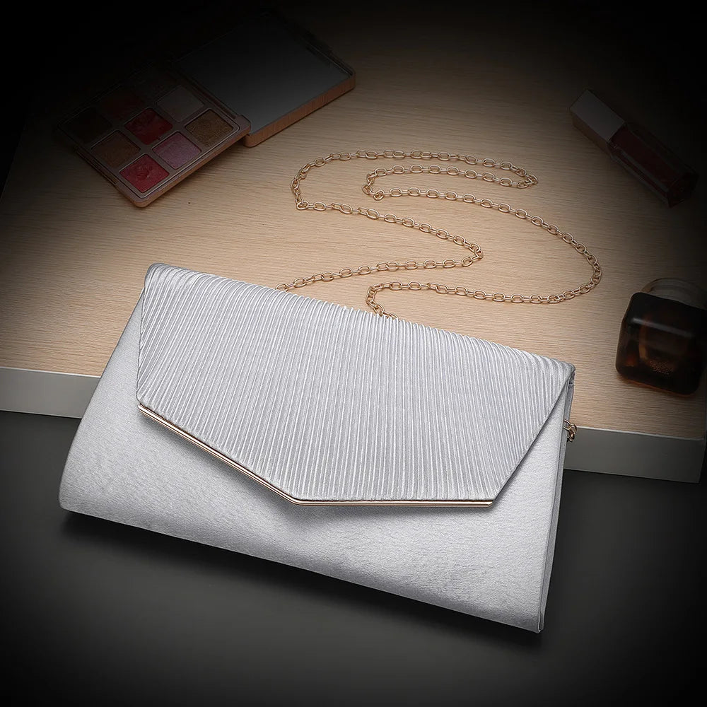 Pleated Evening Clutch Bag