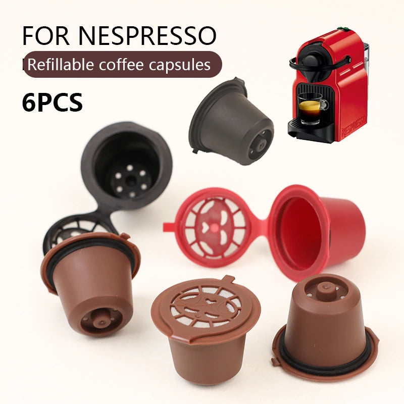 Refillable Nespresso-Compatible Coffee Pods with Reusable Filters & Accessories
