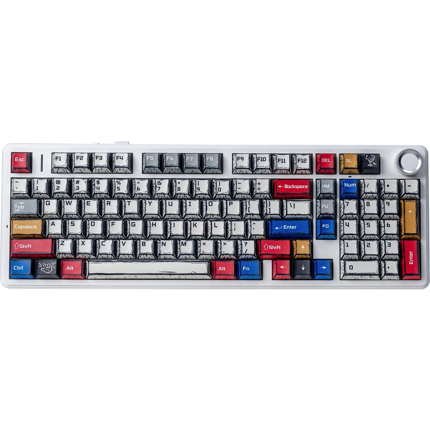 RGB Hot-Swappable Gaming Keyboard with PBT Comic Keycaps