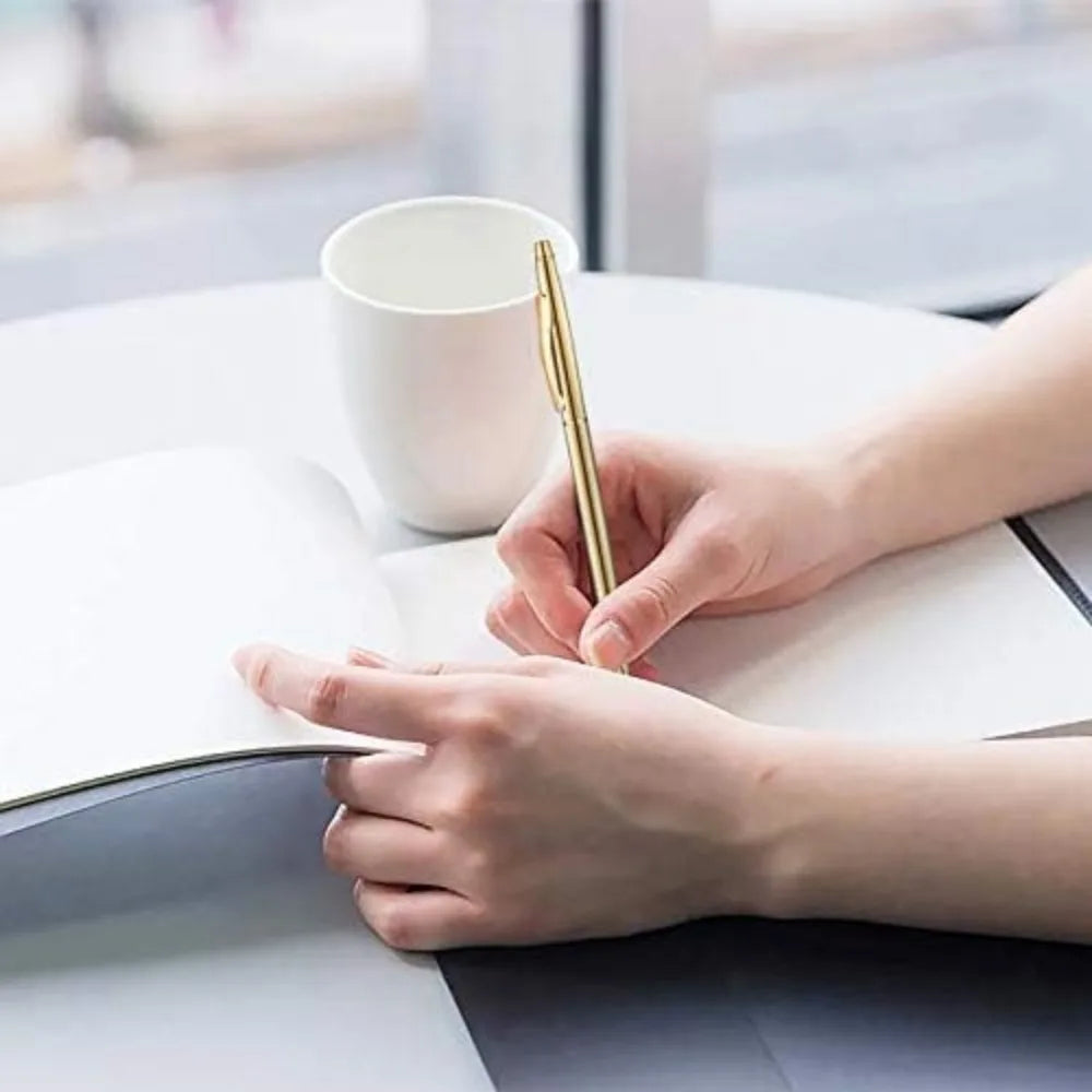 Slim Metallic Retractable Ballpoint Pen Set