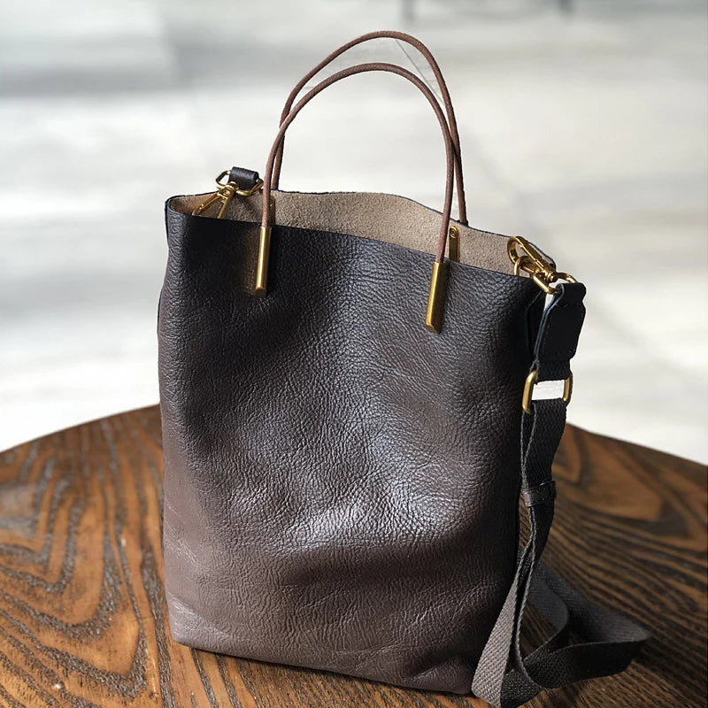 Johnature Genuine Cowhide Leather Shoulder Bag