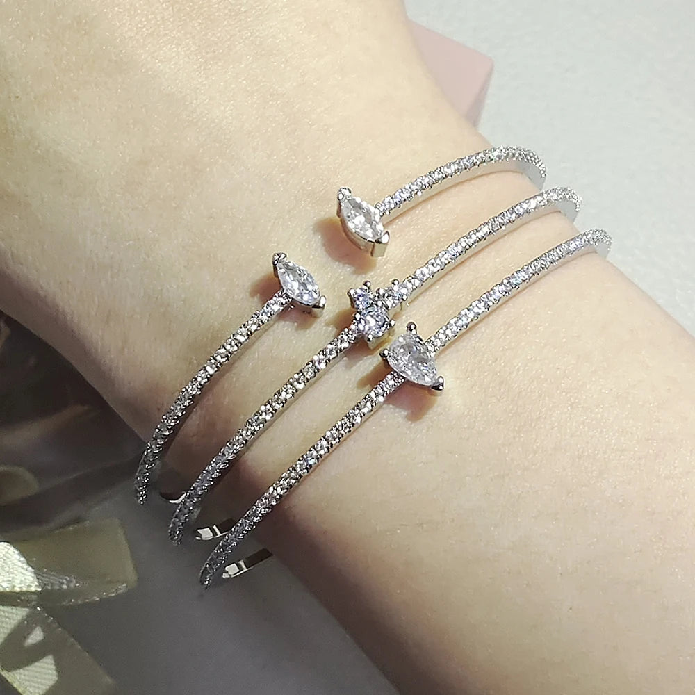 Marquise Open Cubic Zirconia Bangle