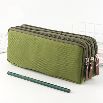 3 Zippers Pencil Case