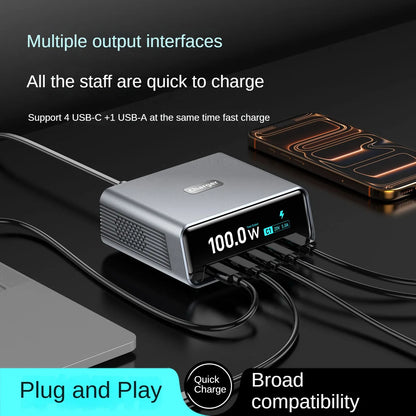 100W GaN 5-Port Smart Desktop Fast Charger