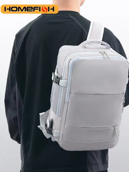 Waterproof Laptop Backpack with USB Charging Port & Luggage Strap