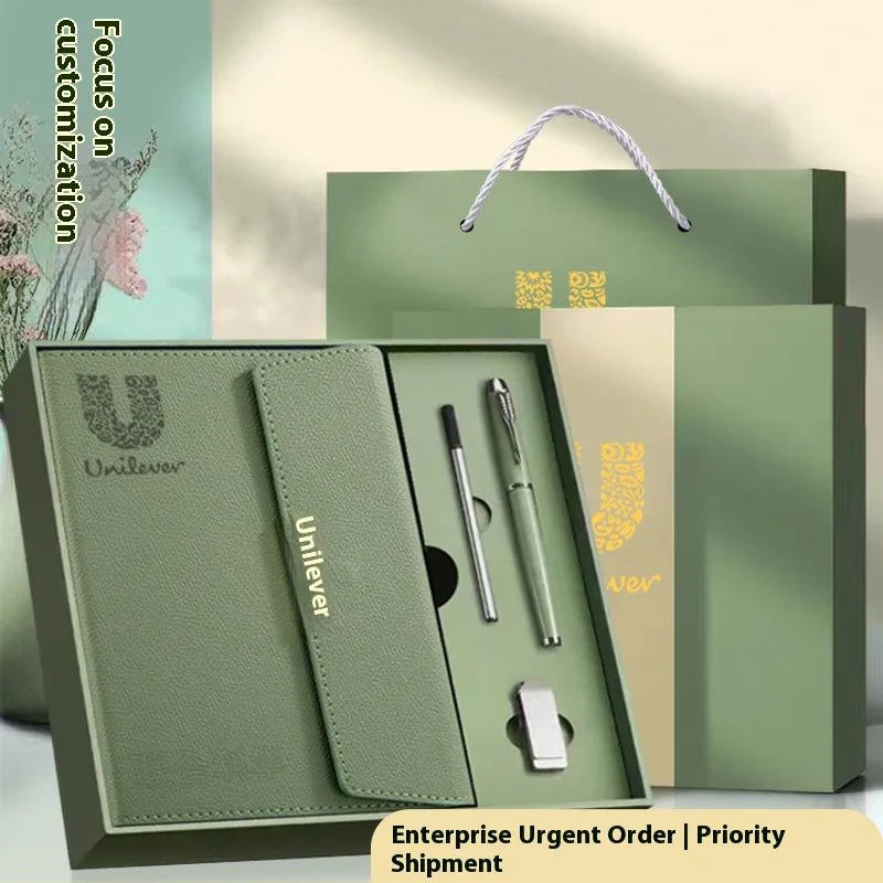 Premium A5 Leather Business Notebook Gift Set