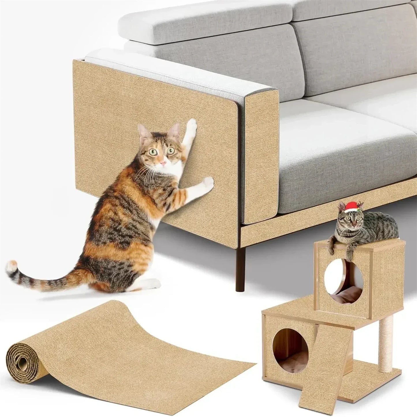 Self-Adhesive Cat Scratcher Sofa Protector Mat