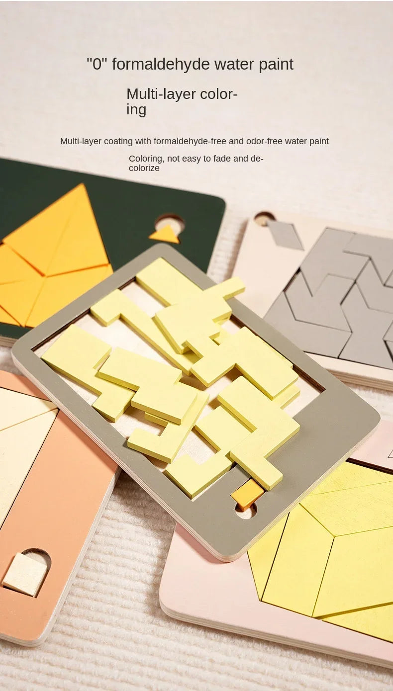 Wooden Geometric Puzzle Board