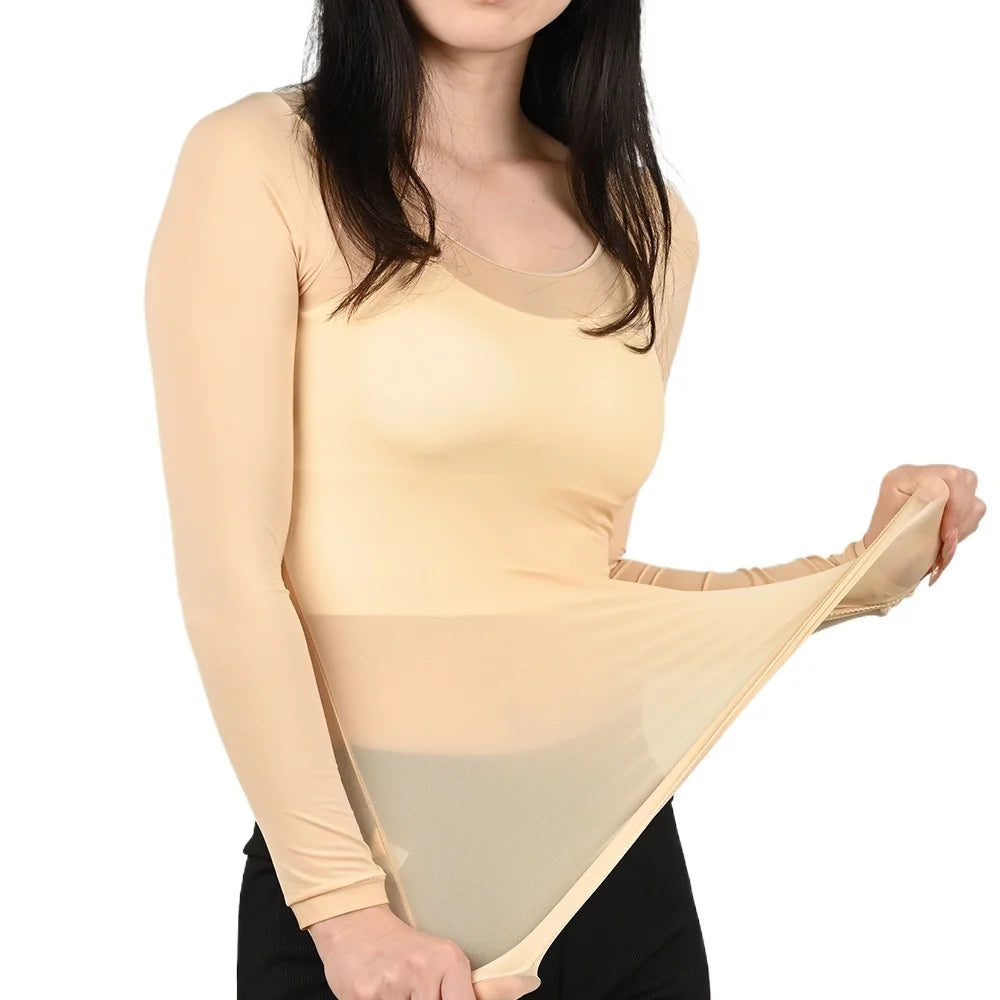 Ladies Slim Fit Thermal Long Sleeve Shirt
