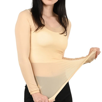 Ladies Slim Fit Thermal Long Sleeve Shirt