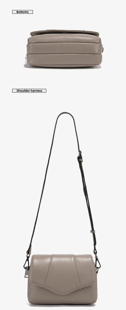 Genuine Leather Multi-Compartment Crossbody Bag