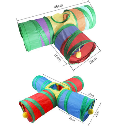 Rainbow Play Tunnel for Small Animal Exercise & Hideaway